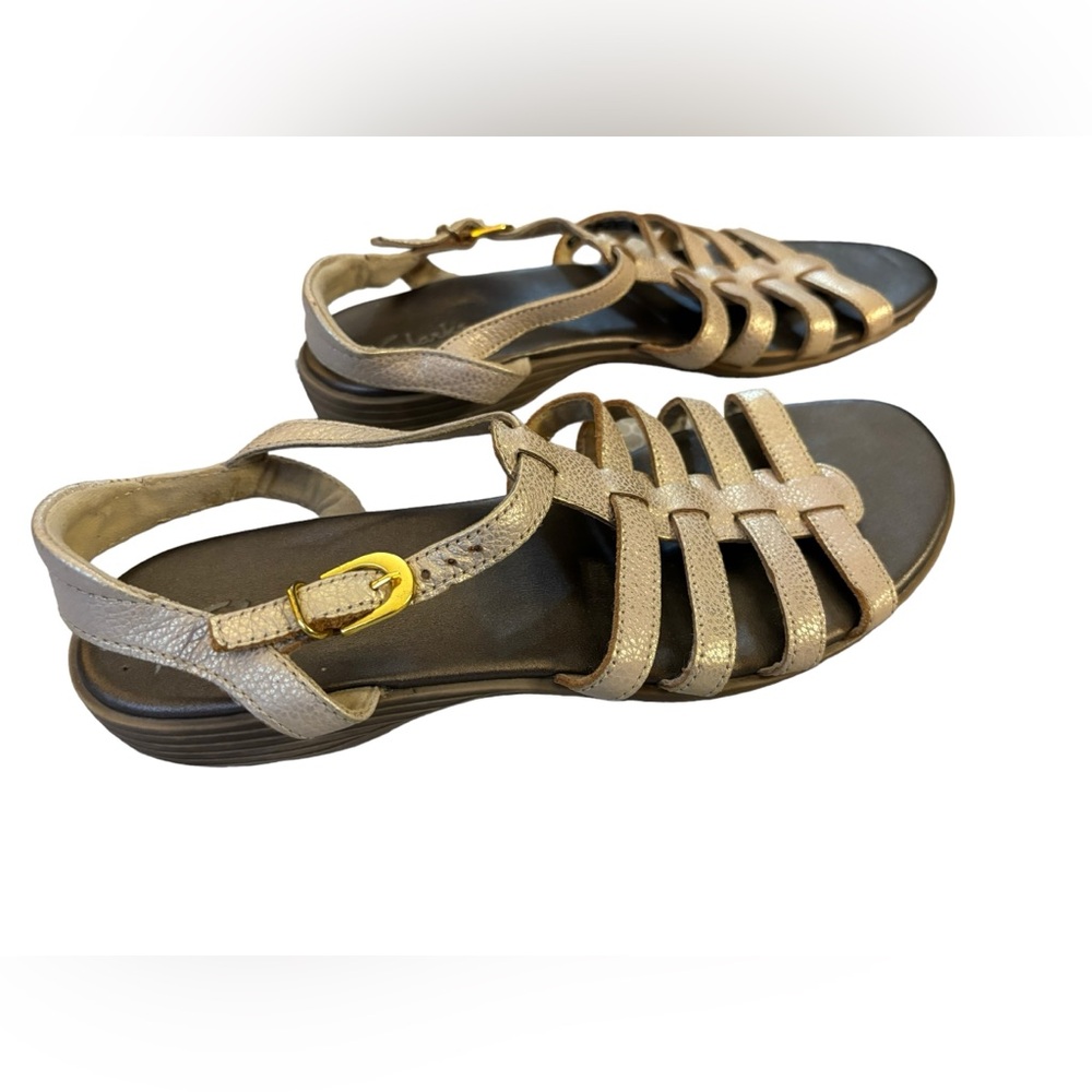 Clark’s Bendables Women’s Gold Strappy Sandal Size 9‎ - Picture 3 of 8